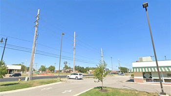 a street view utility poles